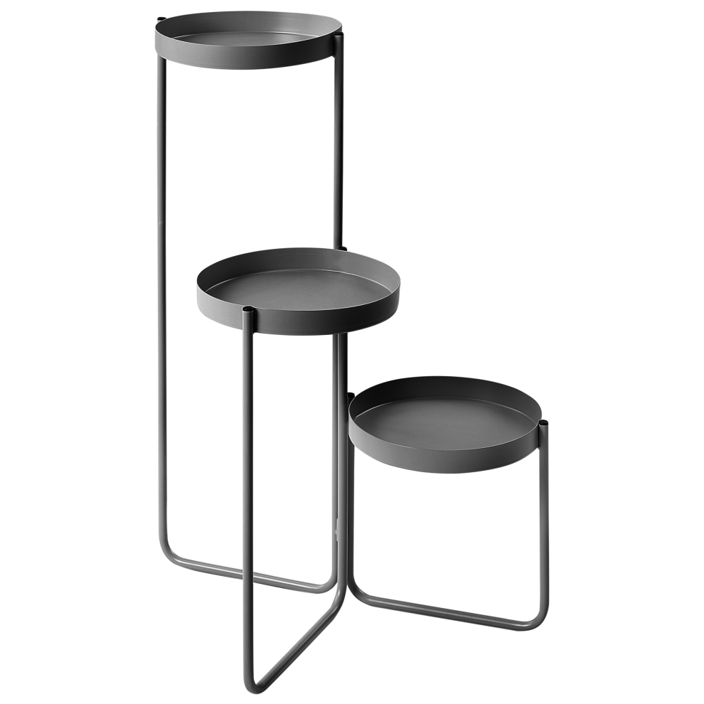 Beliani Plant Stand Fragaria Metal 42 Cm Black