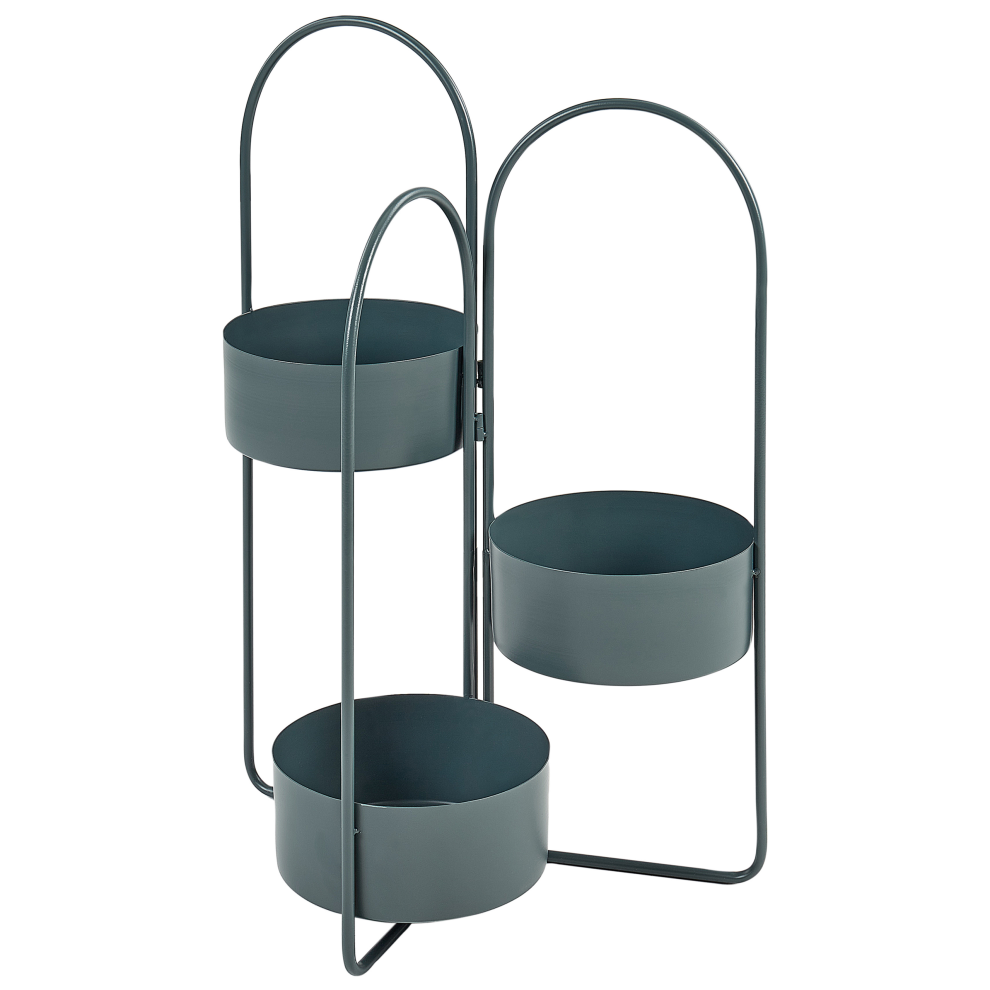 Beliani Plant Stand Colutena Metal 56 Cm Dark Blue