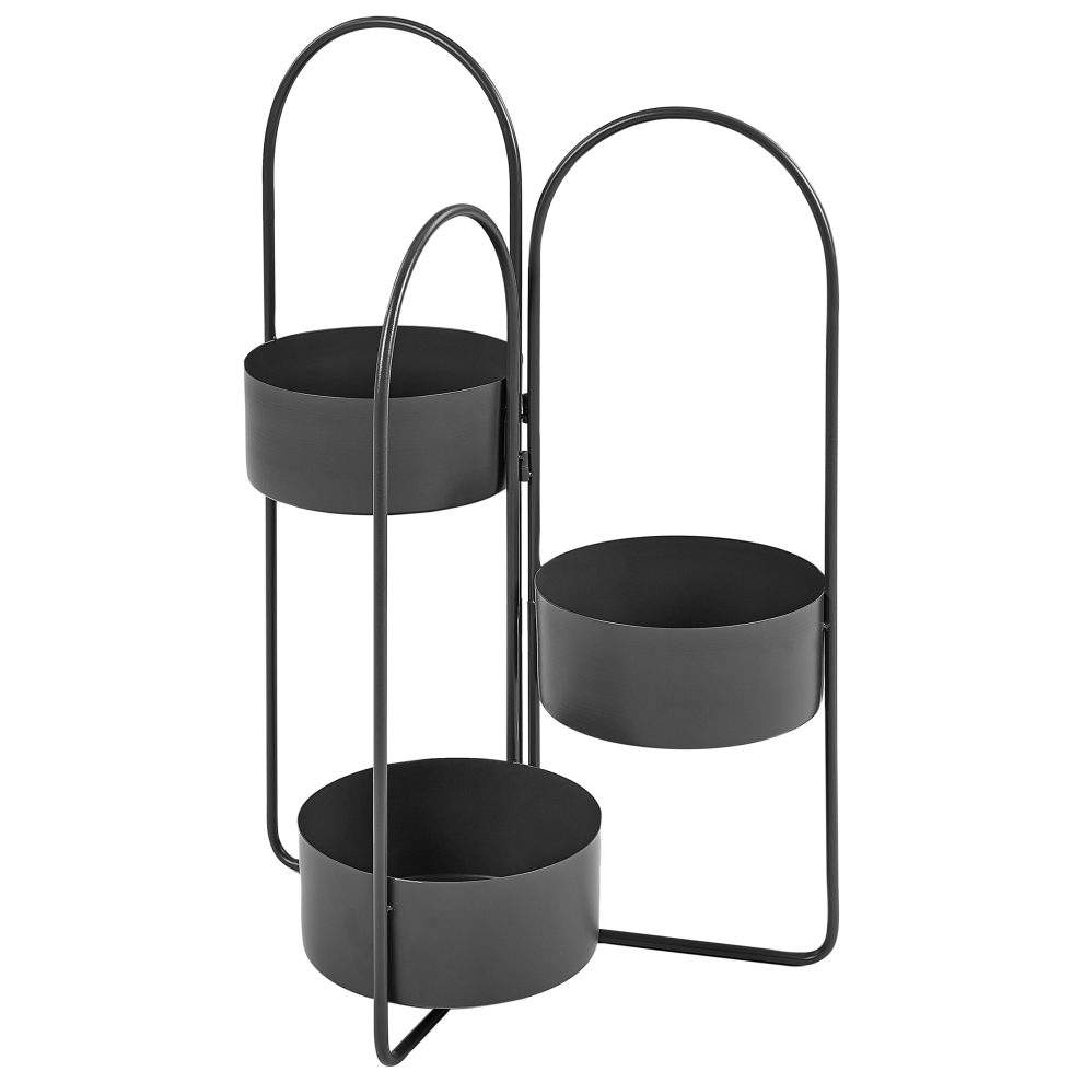 Beliani Plant Stand Colutena Metal 56 Cm Black