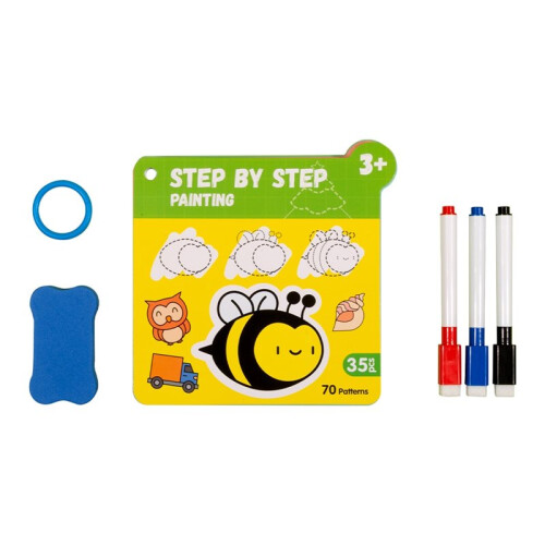 70 Patterns Step-By-Step Learning Simple Drawing Card Book, Reusable Graffiti Set, Cartoon Educational  Drawing