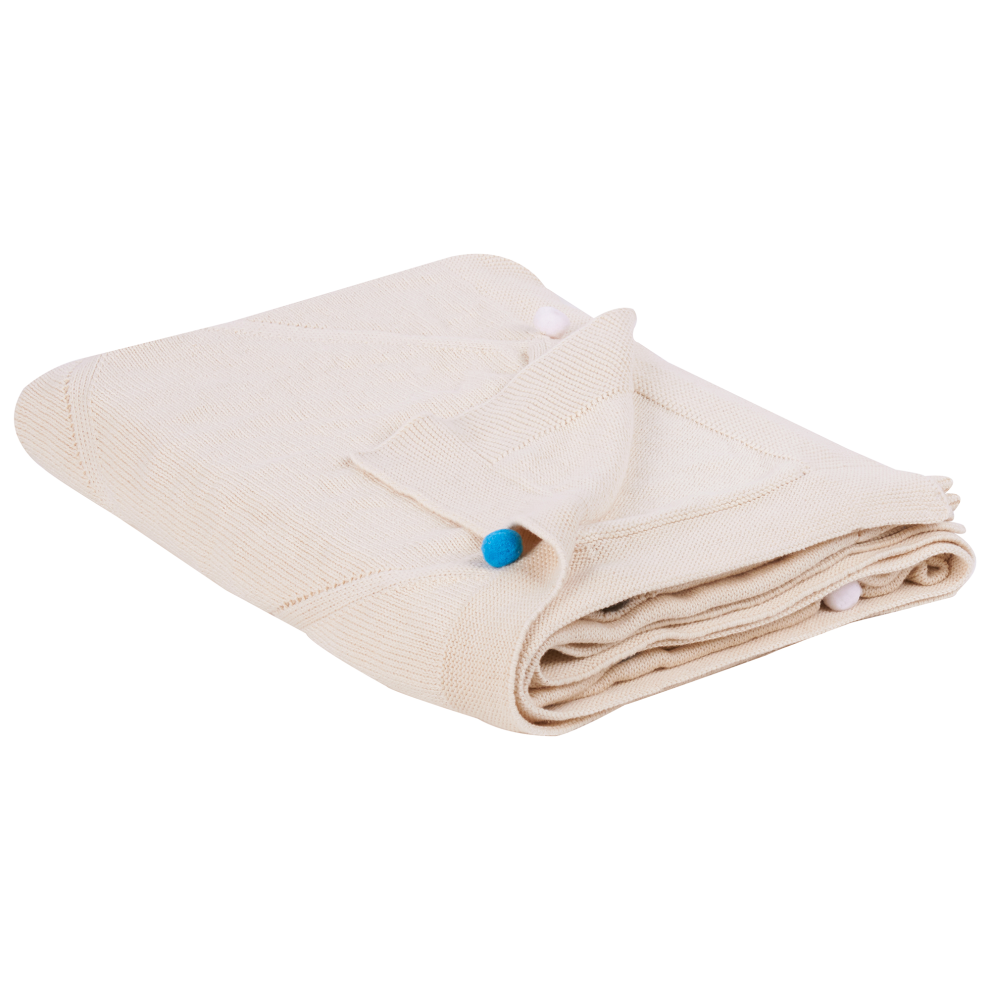 Beliani Blanket Gaidar Cotton 130 X 170 Cm Beige