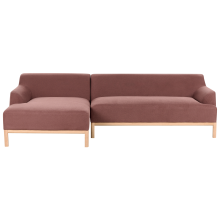Corner Sofa 3 Seater SOSJO Fabric Burgundy Right Hand