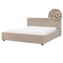 Bed Boucle MIRANDE 160 x 200 cm (EU King Size) Taupe