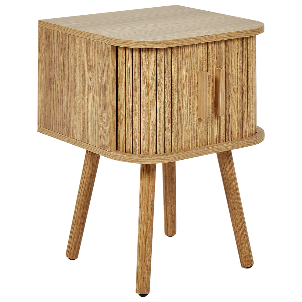 Beliani Bedside Table Selah Brown