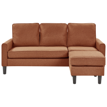 Sofa 3 Seater AVESTA Fabric Golden Brown with Ottoman