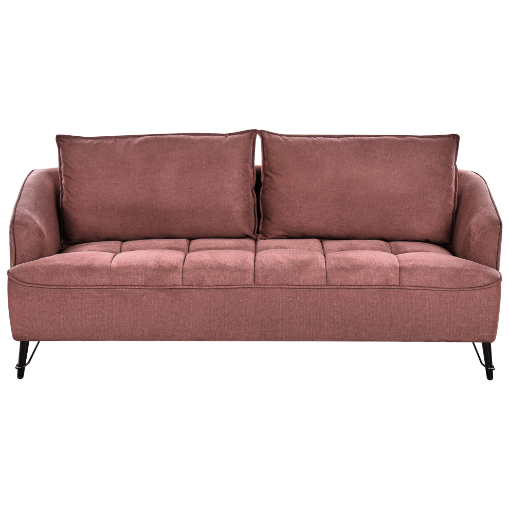 Beliani Sofa 3 Seater Hobro Fabric Burgundy