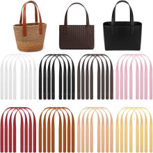32pcs PU Leather Purse Straps, 8 Colors 24.8" Sew Bag Handles Replacement for DIY Crochet Tote Underarm Wallet Purse