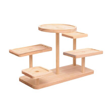 Display Riser Desktop Cabinet Organizer Wood Display Stand Shelf for Dolls Collection Flower Pot Dessert Cupcake Party