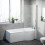 NES Home Nes Home P Shaped RH 1600mm Curved Shower Bath Acrylic Front Panel & Screen 1