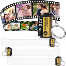 Produits Vierges de Sublimation MéMoire de Sublimation Photo Rouleau D'Appareil Photo Porte-CléS Pot Pouvant Contenir 20 Photos, Accessoires de