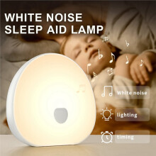 Machine à Bruit Blanc pour Dormir avec Minuterie Intelligente, Veilleuse LED RGB Tactile et Rechargeable, Lampe de Chevet Relaxante et Propice au