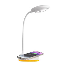 LED Desk Lamp with Wireless Charging Designed to Reduce Eyestrain Adjustable Flexible Neck, 3 Color Modes
