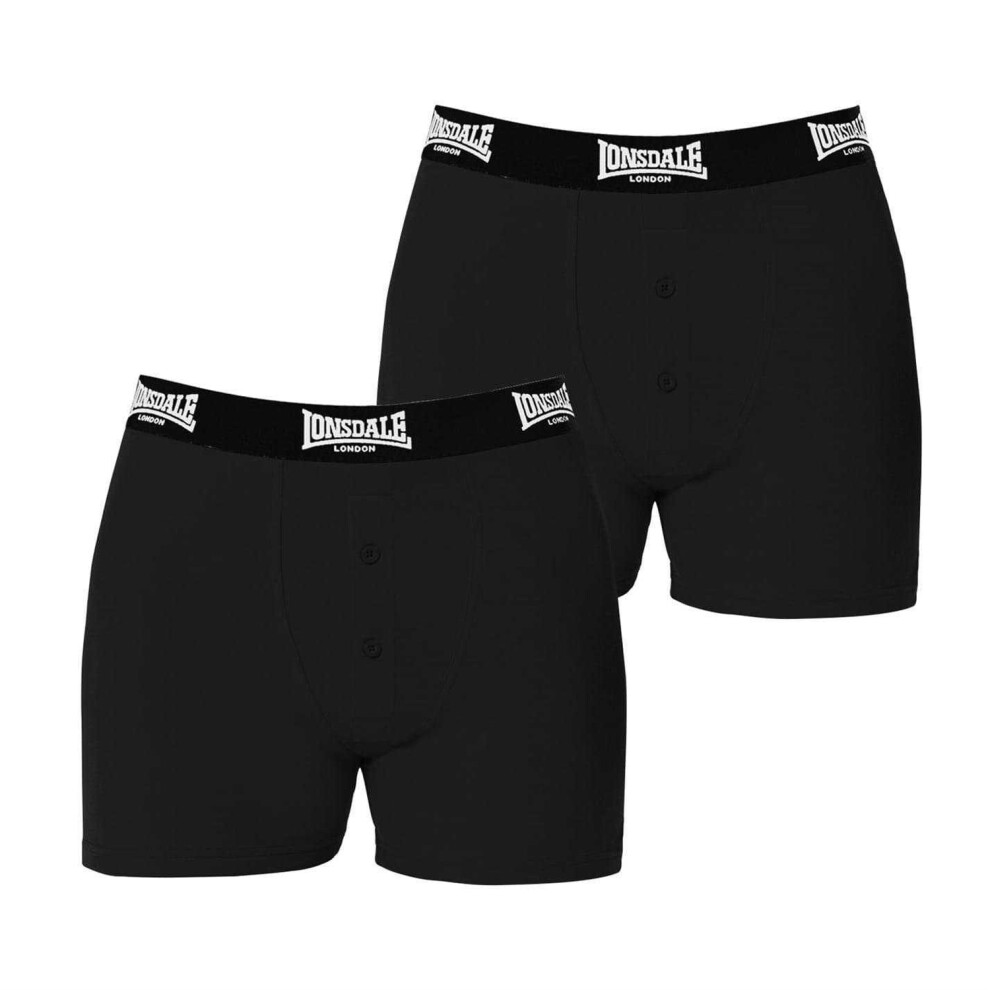 Lonsdale (4Xl, ) Mens Boxer Shorts (Pack Of 2) Black