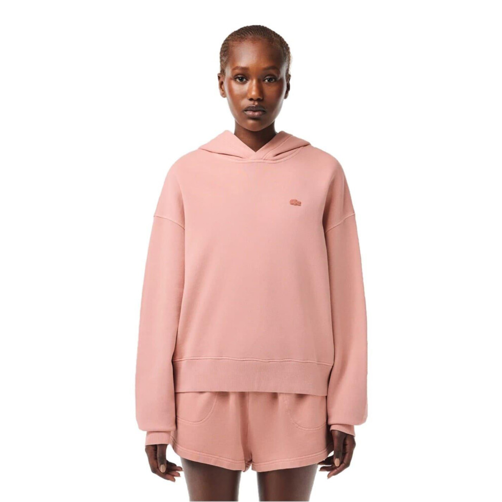 Lacoste (M, Pink) Womens/Ladies Embroidered Logo Oversized Hoodie