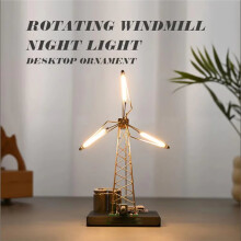 DIY-Windmühlen-Nachtlicht-Kit Industrielles Nachttisch-Ambiente-Lampe Schreibtisch-Dekor Geburtstagsgeschenk Verstellbare Geschwindigkeit Leuchtende