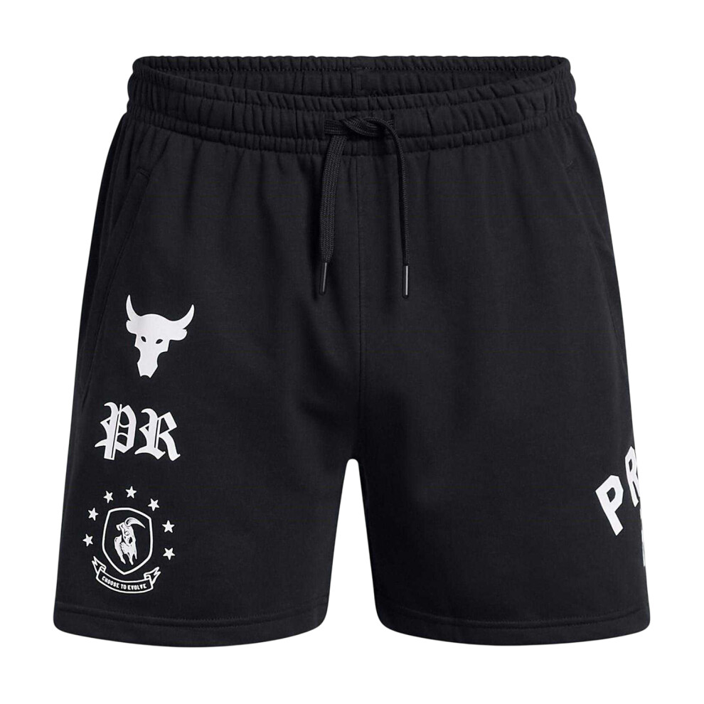 Under Armour (S S, Black) Mens Project Rock Terrycloth Shorts