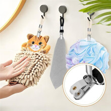 10pcs Hangers for Towels, Hook Towel Clips, Towel Hanger Without Sewing Towel Clips for Houses Cabinets and Bathrooms