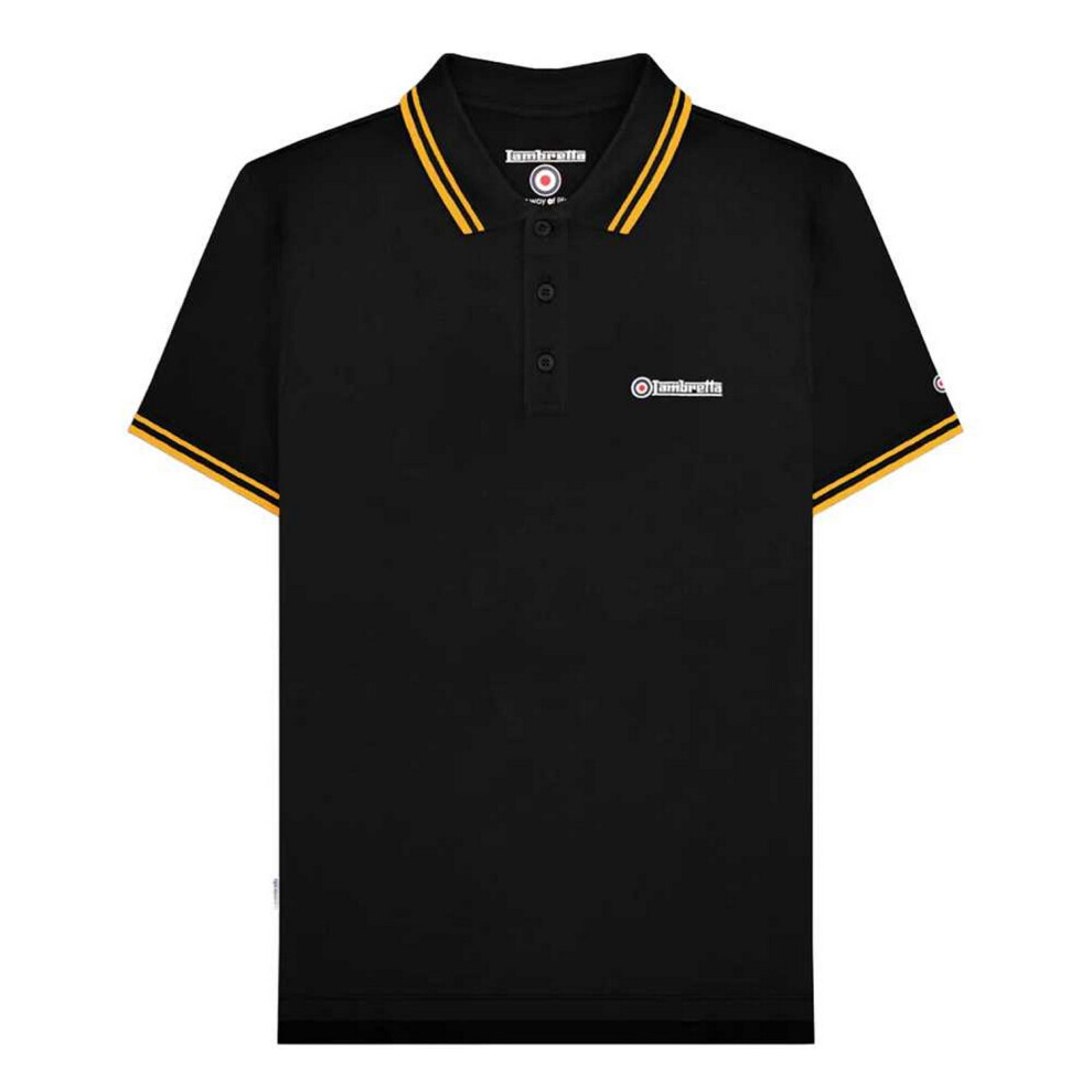 Lambretta (4Xl, Desert Sun/Stone/Iron) Mens Ss25 Twin Tip Polo Shirt Multicoloured