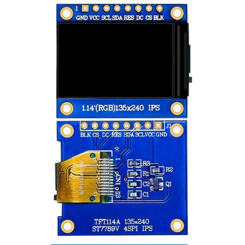 1,14-Inch IPS TFT-Displaymodule LCD-Scherm, Resolutie 135x240, ST7789-Driver SPI-Interface, High-Definition OLED. 1
