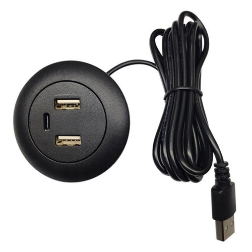 8X Desktop Hole Embedded USB Hub Type-C USB Charger 3 in 1 Splitter 2