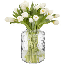 Vase en verre pour fleurs fait à la main 24x17 cm Décoration Transparent — vase à fleurs, décoration salon