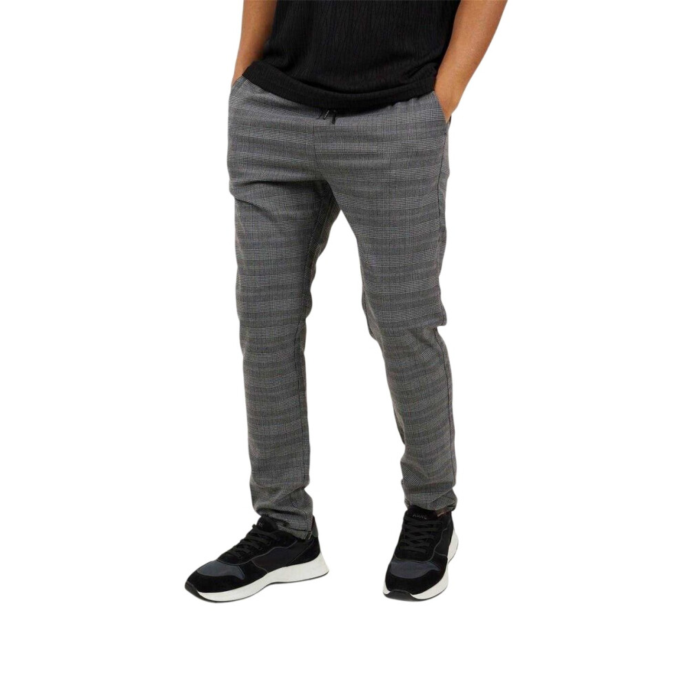 Brave Soul (32R, Grey) Mens Checked Trousers