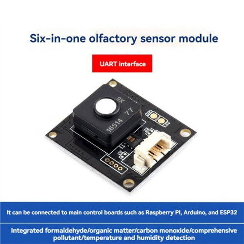 Environment X6 Sensor 6 in 1 Odor Sensor IAQ TVOC CO HCHO Temperature and Humidity Detection UART Interface 2