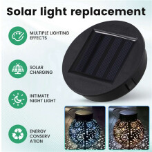 8er-Pack Ersatz-Solarleuchten, Obere Solarpanel-Laternendeckelleuchten, Laternenlichtersatz, Garten-/Terrassendekoration