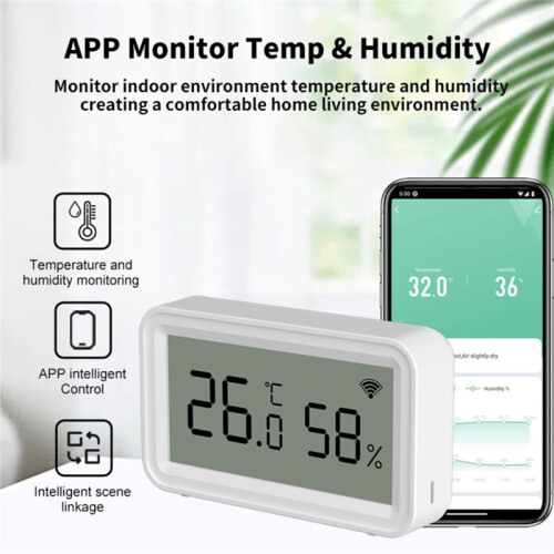Tuya Zigbee Temperature Humidity Sensor Thermomete Hygrometer Home Automation APP for Alexa  Assistant 2