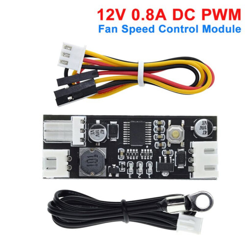 6X Single 12V 0.8A  PWM 2-3 Wire Fan Temperature Control Speed Controller Chassis Computer Noise Reduction Module 2
