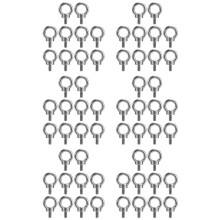 60 Stück Ringschrauben mit Ösen, Edelstahl 304, Silberfarben, Strapazierfähig, M6, zum Heben Von Drahtseilen