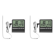 2X Digitales Küchenthermometer zum Kochen Von Fleisch und Lebensmitteln für Den Ofen, Grill, Timerfunktion mit Wärmemesser zum Kochen A