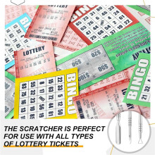 6 Pcs Metal Lottery Ticket Scratcher with Storage Box Lottery Ticket Scratcher Tool Lottery Ticket Holders for Adults