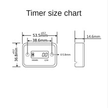 6X Waterdichte Lcd-Display Digitale Urenteller Inductieve Timer voor Fiets Motorfiets ATV Sneeuwscootermotor, Zwart