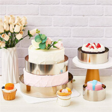 8X Rundes Kuchenring-Set 4/6/8/10 Zoll Keksausstecher Kreis Ausstecher Kuchenform Edelstahl Gebäckring für Backen