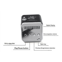 6X TD-V26 Digitale Draagbare  FM-Radio-Ontvanger LED-Luidspreker Draadloze Luidspreker MP3-Ondersteuning /TF-Kaart Zwart