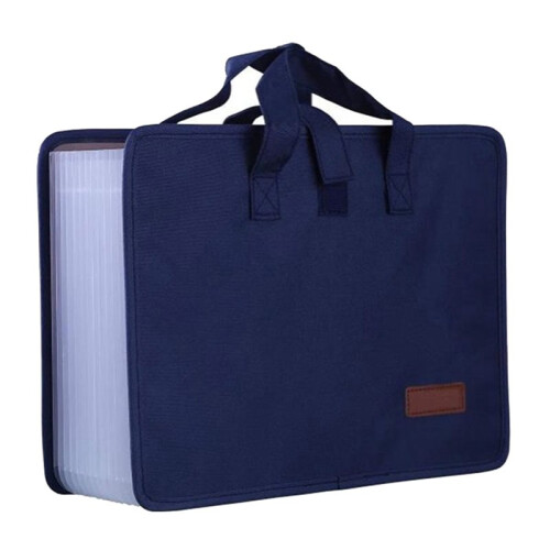 2X 13 Pockets Expander File Folder Document Organizer with Handle A4 Size Capacity Accordion File Organizer Dark 1