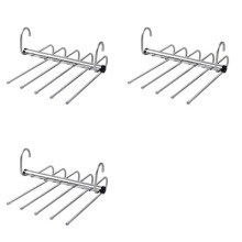 3X 5 Lagen Opvouwbare Broekhangers Roestvrij Staal Ruimtebesparende Kledingrekorganizer voor Garderobe Jeans Broeken Sjaal