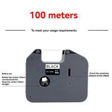 2PCS TR-100BK Black Ribbon Compatible for Ribbon Printer PT-E800TK 800T PT-850TKW