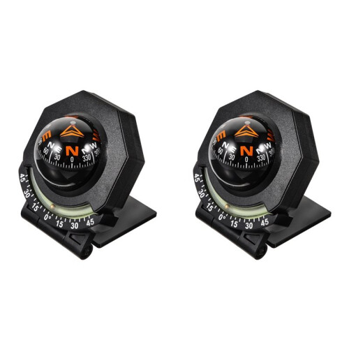 2X Car Compass  Shaped Variable Navigation Dashboard Car Compass Direction Pointing Guide