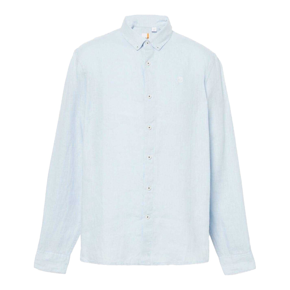 Timberland (S, Skyway) Mens Linen Relaxed Fit Shirt Multicoloured