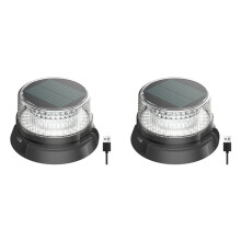 2X Luz de Ancoragem LED para /Iate, Lâmpada de Navegação Solar, Luzes de Sinalização de Segurança para Marinas e Docas, Luz de Advertência