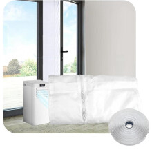 2X Kit de Fenêtre Portable pour Climatiseur, 4 M, Sans Perçage, avec Joint D'ÉTanchéité pour Climatiseur Mobile et Fixation de Ventilation.