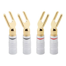 20Pcs Y/U Type Banana Plugs Speaker Audio Cable Wire Connector Screw Lock Fork Spade Plug Banana Connectors