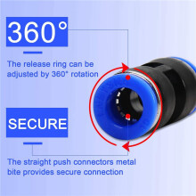 Quick Coupler Kit, Push- Direct Coupling, Pneumatic Air Connector Direct Connection(4mm/6mm/8mm/10mm/12mm)120 PCS