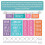 2X Set di Bacheche con Calendario Arcobaleno con Supporto, Supporto per Calendario Regolabile, Include 54 Schede Data 7