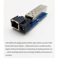 3X 100/1000M Fiber Media Converter Slot SFP Transceiver Module Gigabit PCBA Fiber Optical Ethernet