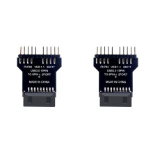2X Motherboard USB3.0 19PIN to 2-Port USB2.0 9PIN Converter Adapter for Water Cooling RGB Light Fan Speed Measurement