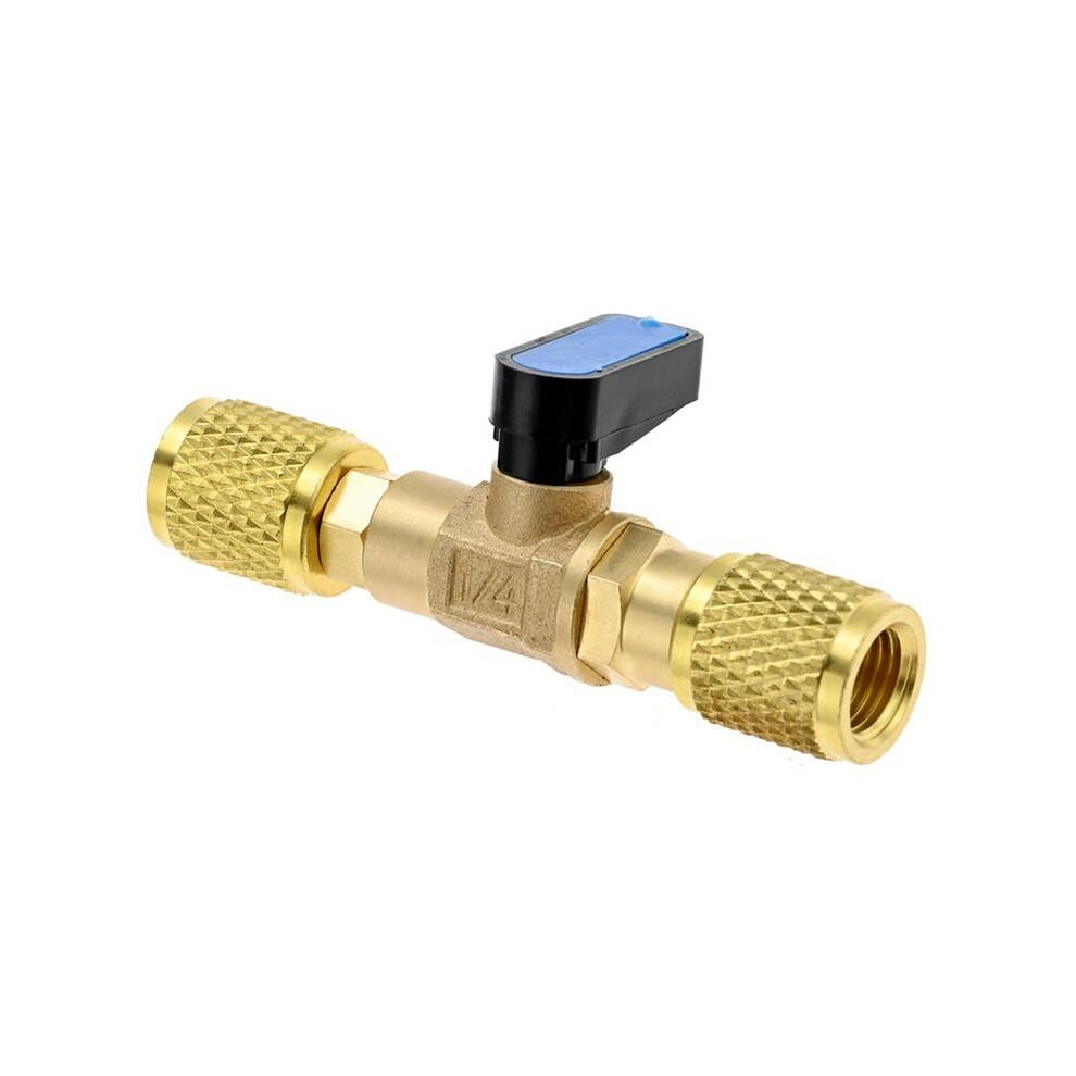 5Pcs 1/4Inch Sae Female Adapter 7/16Inch-20 Unf Brass Shut-Off Valve Air Conditioner Refrigerant Valve 6031064938095