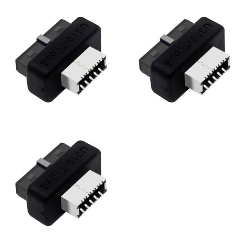 3X USB Front Panel Adapter USB3.0 19PIN/20Pin to Type-E Female Adapter Internal Vertical Connector